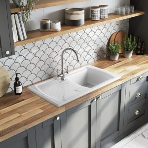 Rangemaster Tenby Single Bowl Inset Sink in Fire-Clay Ceramic