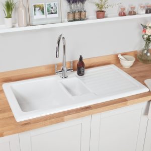 Rangemaster Rustic 1.5 Bowl Inset Sink in Fire-Clay Ceramic