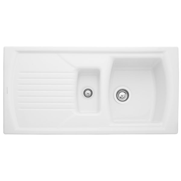 Rangemaster Tenby 1.5 Bowl Inset Sink in Fire-Clay Ceramic - Image 2
