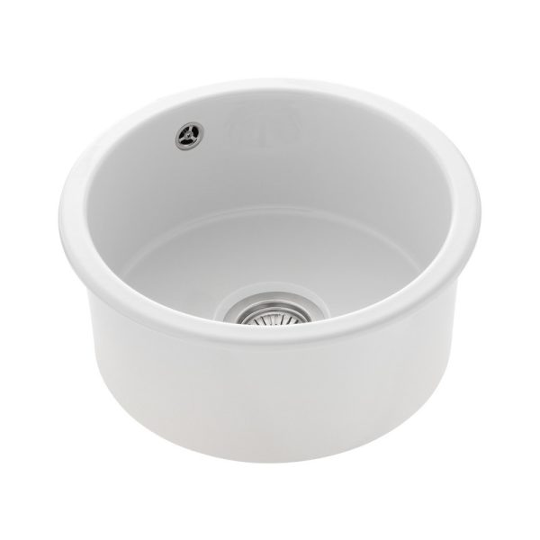 Rangemaster Rustique Single Bowl Inset/Undermount Circular Sink in Fire-Clay Ceramic - Image 2