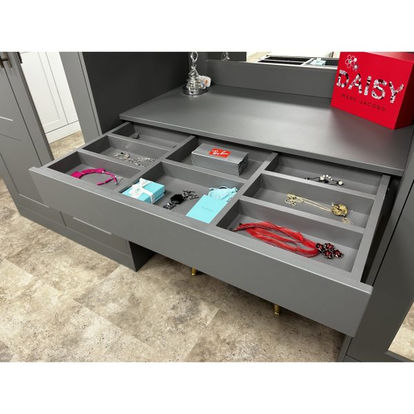 Brison Hampton Mirrored Double Wardrobe Display in Matt Onyx Grey *TO CLEAR* - Image 5