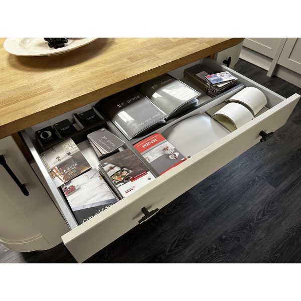 Second Nature Milbourne Kitchen Display in Ivory with solid timber worktop - Image 5