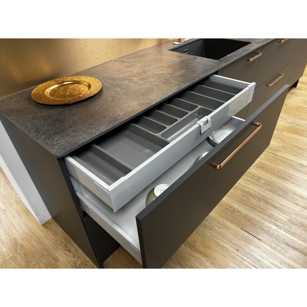 Brison Glacier Super Matt Graphite Kitchen Display with Zenith Compact Laminate worktop - Image 3