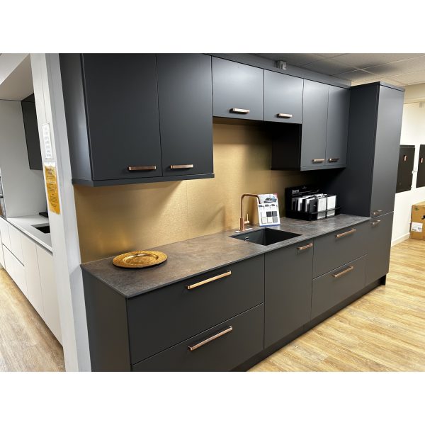 Brison Glacier Super Matt Graphite Kitchen Display with Zenith Compact Laminate worktop - Image 5