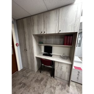 Brison Home Office Bedroom Display in White Halifax Oak