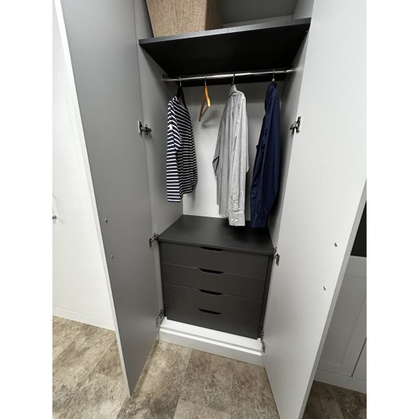 Brison Shaker Wardrobe Display in Matt Light Grey - Image 3