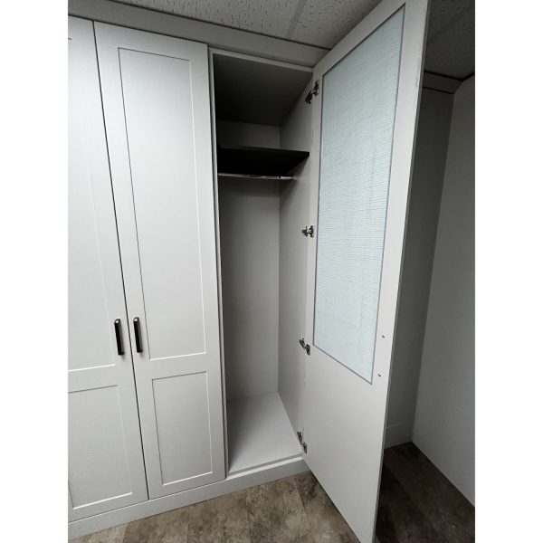 Brison Shaker Wardrobe Display in Matt Light Grey - Image 5
