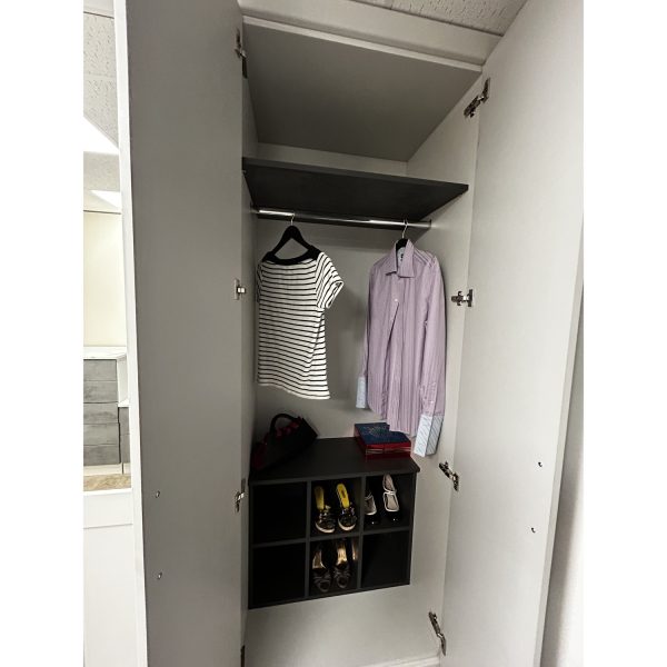 Brison Shaker Wardrobe Display in Matt Light Grey - Image 6