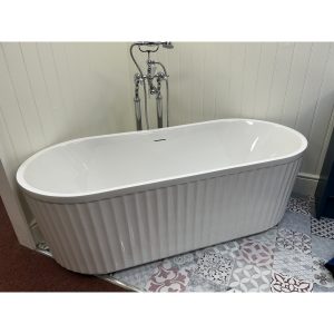 Brison Dalehead Acrylic Fluted design Freestanding Bath 1700mm *TO CLEAR*