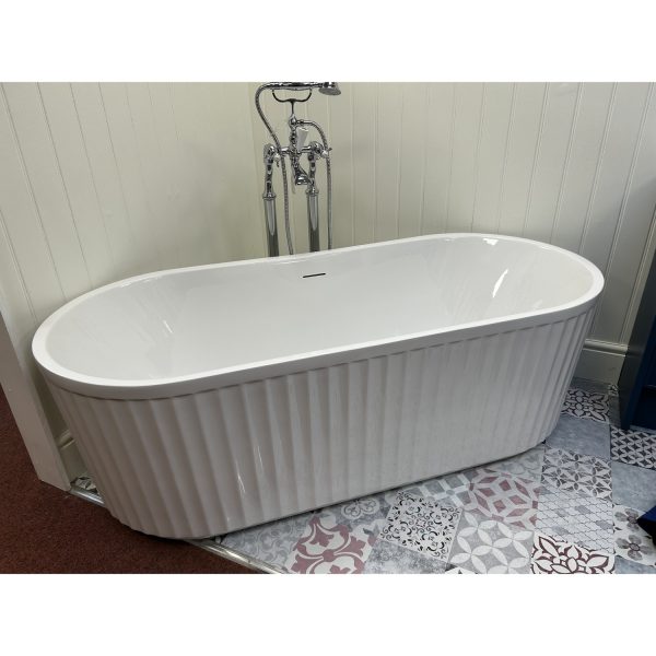 Brison Dalehead Acrylic Fluted design Freestanding Bath 1700mm *TO CLEAR*