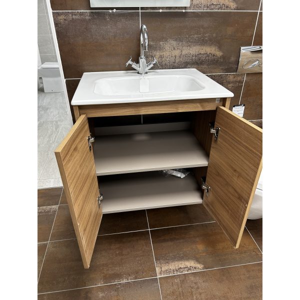 Roca Tenet 600mm Vanity Unit and Basin in Walnut finish *TO CLEAR* - Image 2