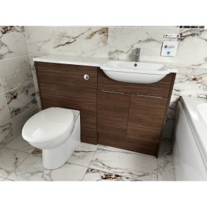Utopia Qube Fitted Furniture in Sorrento Walnut Finish including mirror *TO CLEAR*