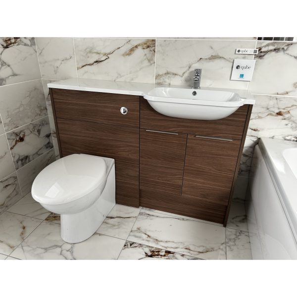 Utopia Qube Fitted Furniture in Sorrento Walnut Finish including mirror *TO CLEAR*