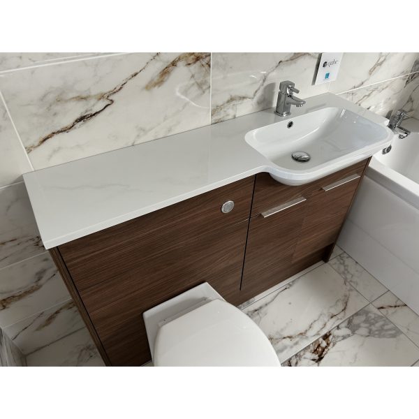 Utopia Qube Fitted Furniture in Sorrento Walnut Finish including mirror *TO CLEAR* - Image 2