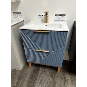 Brison Fosini Floorstanding Vanity Unit Matt Smoke Blue with Brass Tap *TO CLEAR*