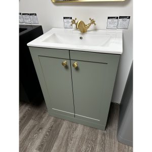 Brison Ripley Floorstanding Vanity Unit Matt Reed Green with Brass Tap *TO CLEAR*