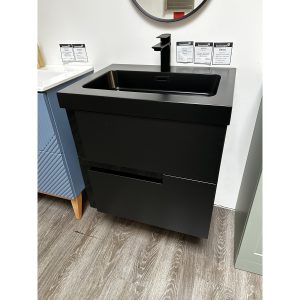 Brison Selva Wall Hung Vanity Unit Matt Black with Black Tap *TO CLEAR*