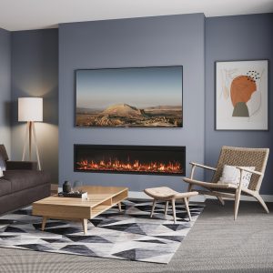 Brison Amber 1650mm wide Landscape Inset Electric Fire for Media Wall