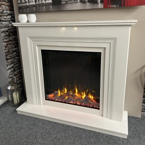 Diamond iQFX Calla Electric Fire & Marble Fireplace