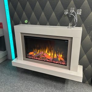 Diamond iQFX Cherry Electric Fire & Timber Fireplace