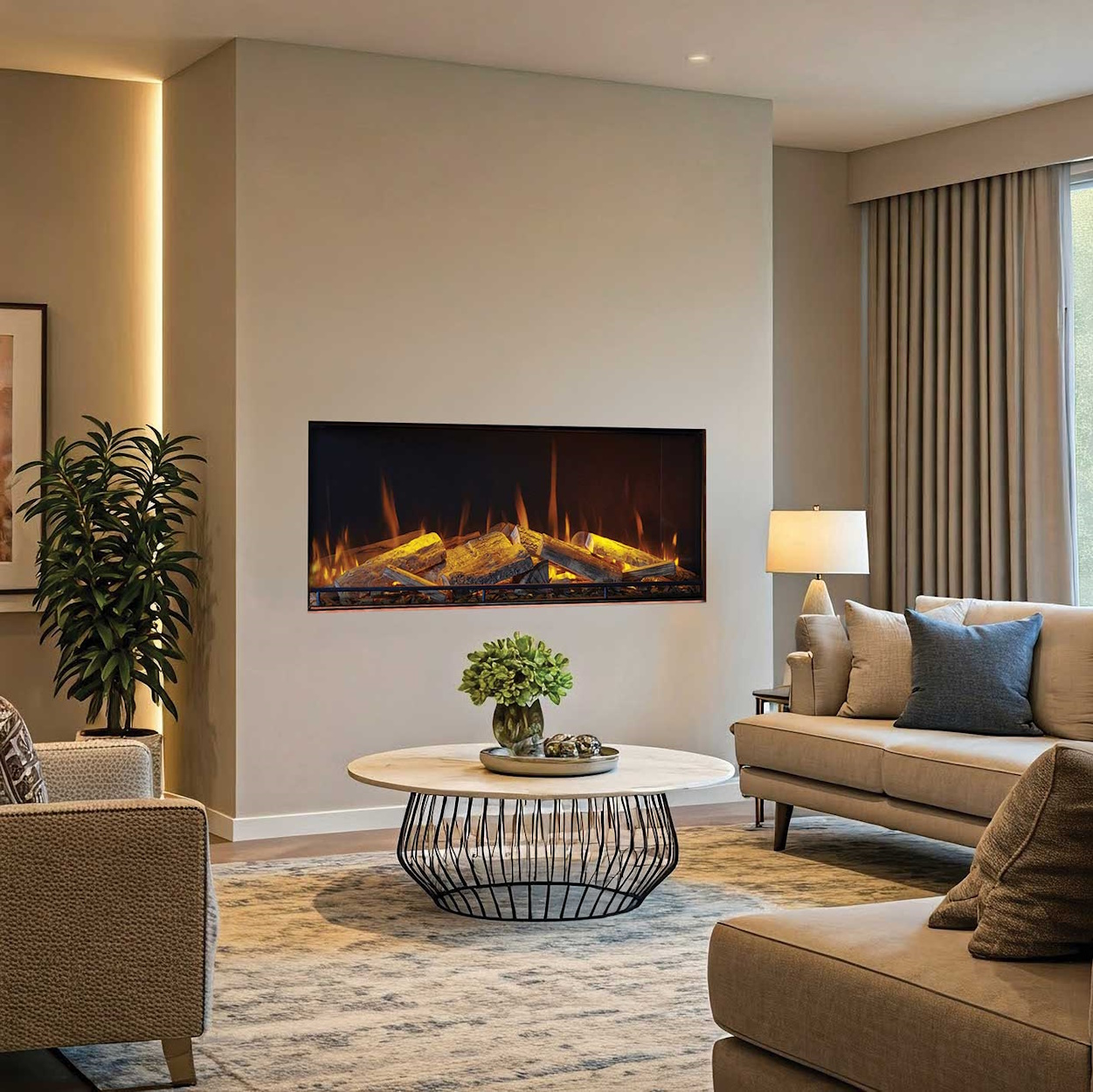 Solution Fires Pure 1300 Black Series Electric Media Wall Fire