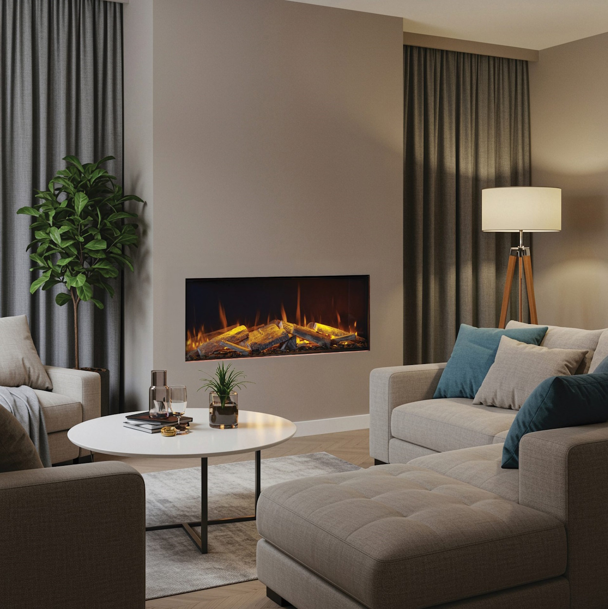 Solution Fires Pure 1300SL Black Series Electric Media Wall Fire