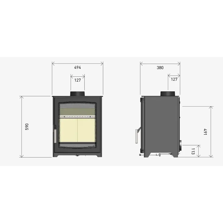 Parkray Aspect 5 Woodburning 5kw Stove - Image 3