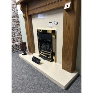 Brison Micro Marble Back Panel & 54" Flush Raised Hearth *TO CLEAR*