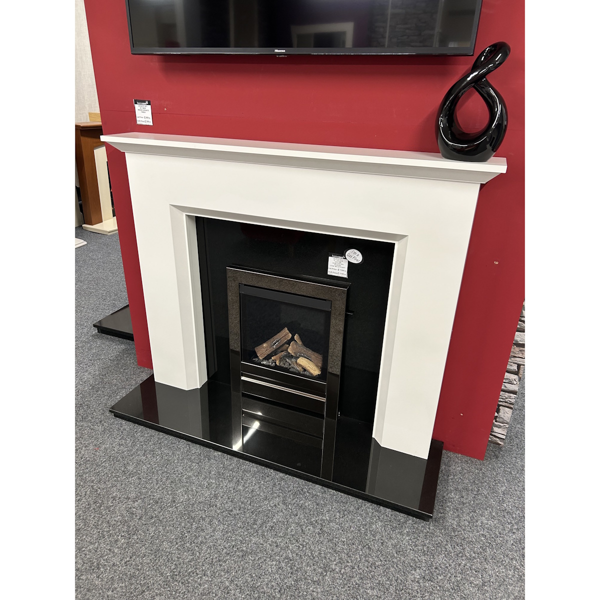 Brison Fireplaces Lunedale White Surround 54 inch ***EX DISPLAY TO CLEAR***