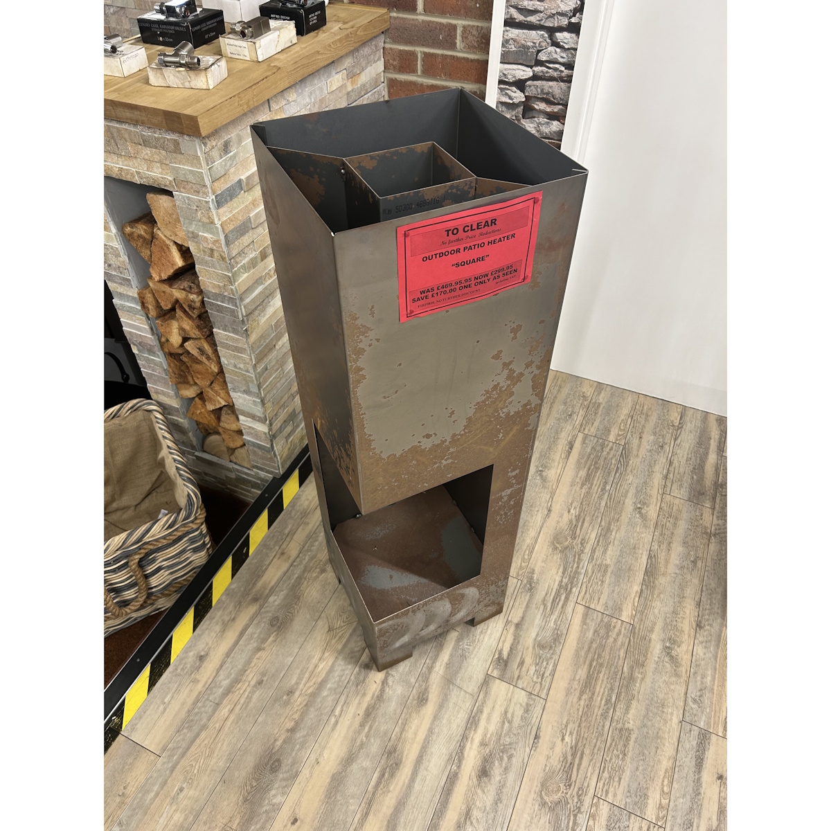 Brison Corten Steel Outdoor Square Patio Heater *TO CLEAR* - Image 2