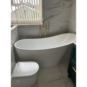 Heritage Lydford Freestanding Acrylic Slipper Bath with Salcombe Freestanding Bath Shower Mixer *TO CLEAR*