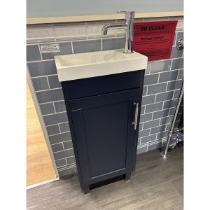 Heritage Lynton Floorstanding Cloakroom Vanity Unit in Midnight Blue with Dartmouth Basin Mixer *TO CLEAR*
