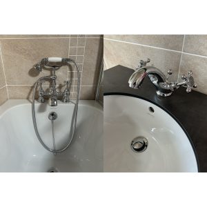 Heritage Trinity Basin & Bath Tap Pack in Chrome *TO CLEAR*