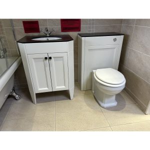 Heritage Caversham Freestanding Granley Vanity Unit & WC Unit, WC Pan & Seat Chantilly White *TO CLEAR*