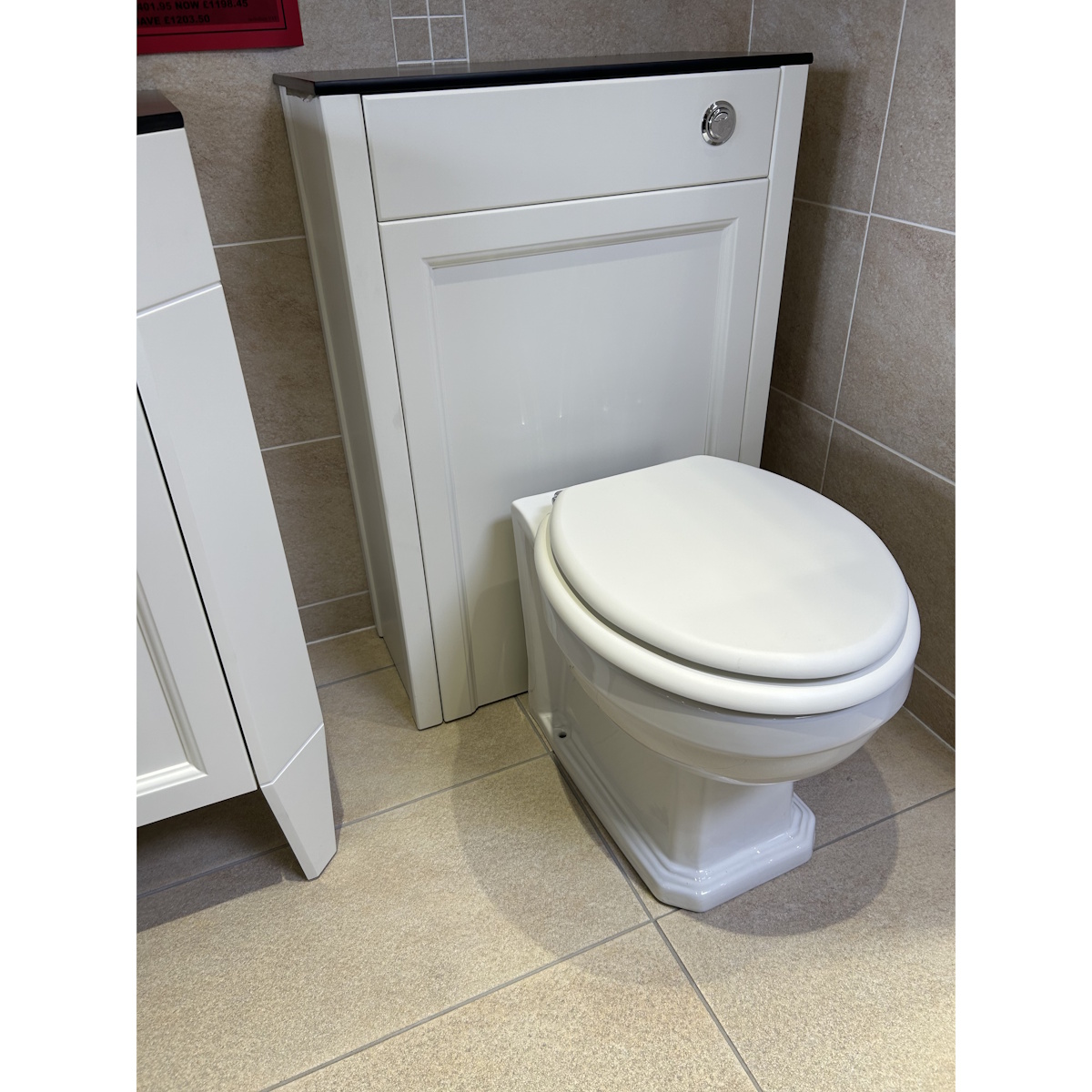 Heritage Caversham Freestanding Granley Vanity Unit & WC Unit, WC Pan & Seat Chantilly White *TO CLEAR* - Image 5